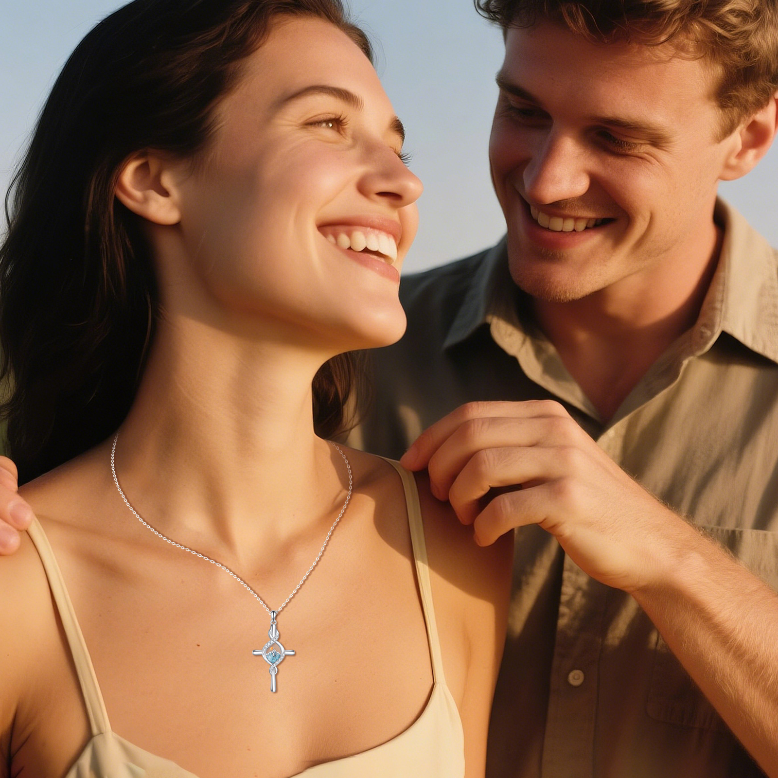 Women's 925 Sterling Silver Mustard Seed Cross Necklace